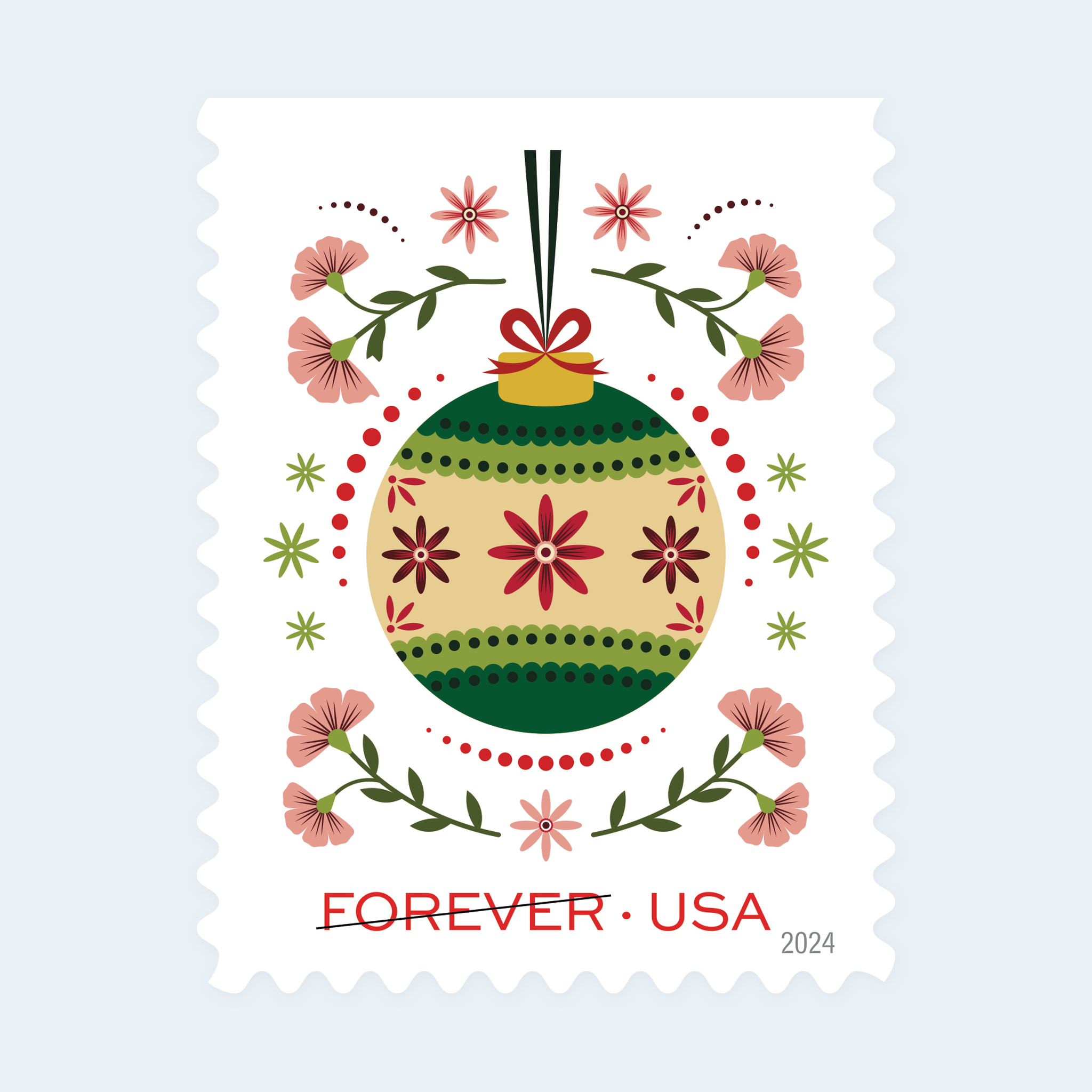 2024 Holiday Joy Forever Stamps: Self-Adhesive Booklet for First-Class Mail - Image 2