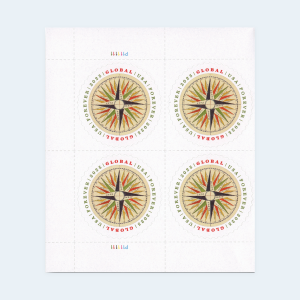 2025 1794 Compass Rose Global Forever Stamps: Self-Adhesive Sheet for International Mail - Image 3