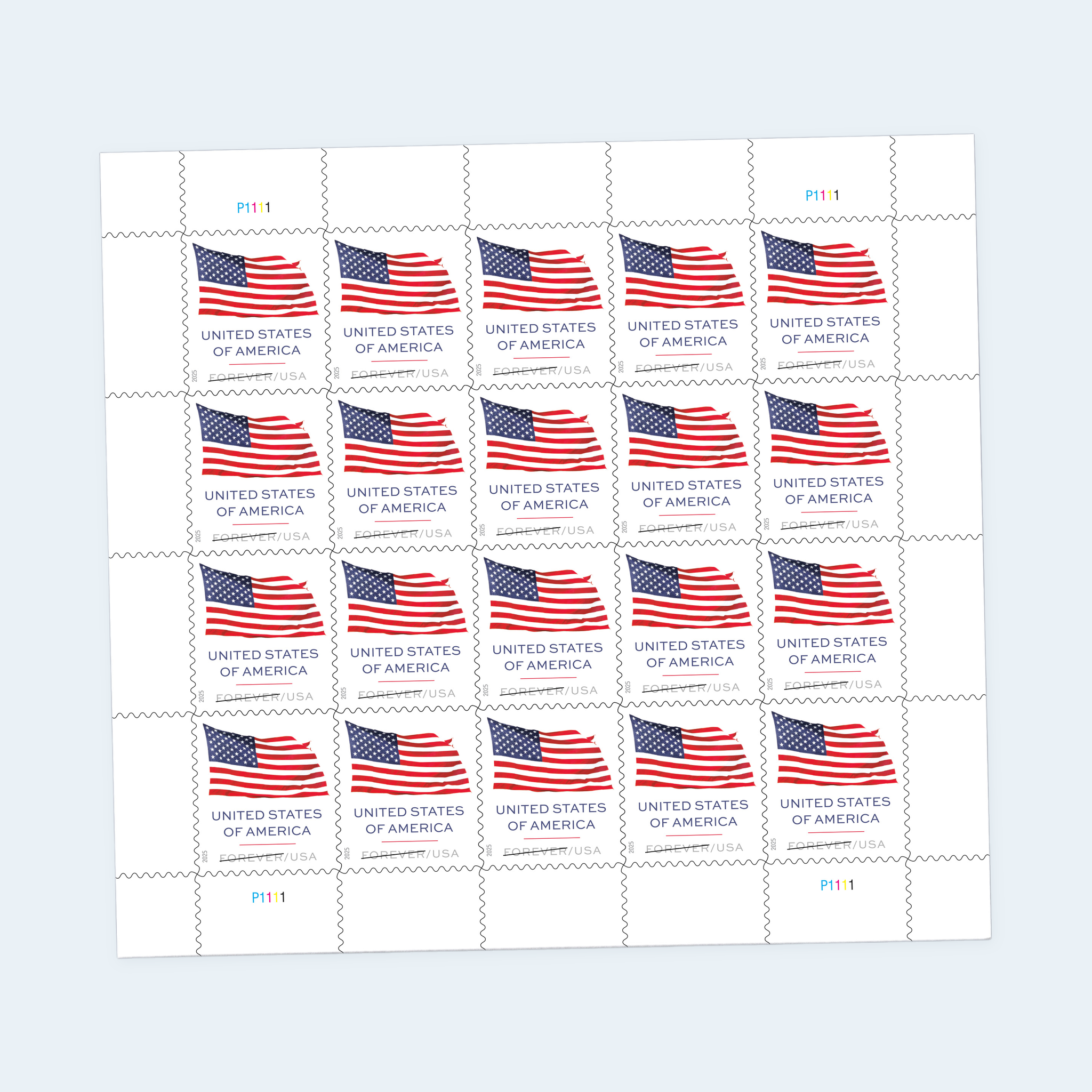 2025 U.S. Flag Forever Stamps: Self-Adhesive Sheet for First-Class Mail - Image 3