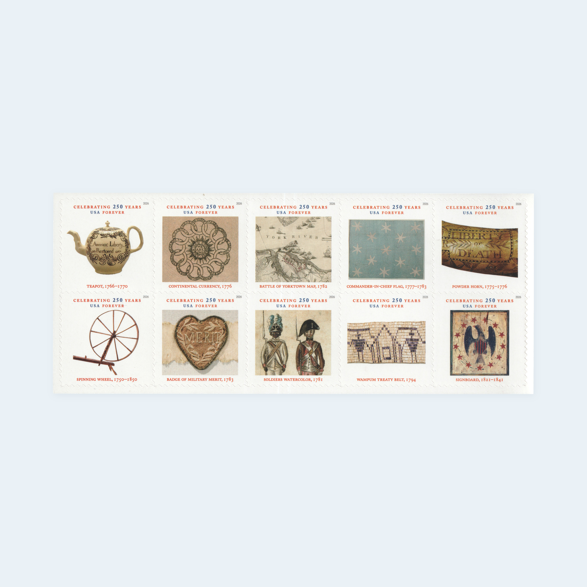 2026 Treasures of the Revolutionary Era Forever Stamps: Celebrating 250 Years
