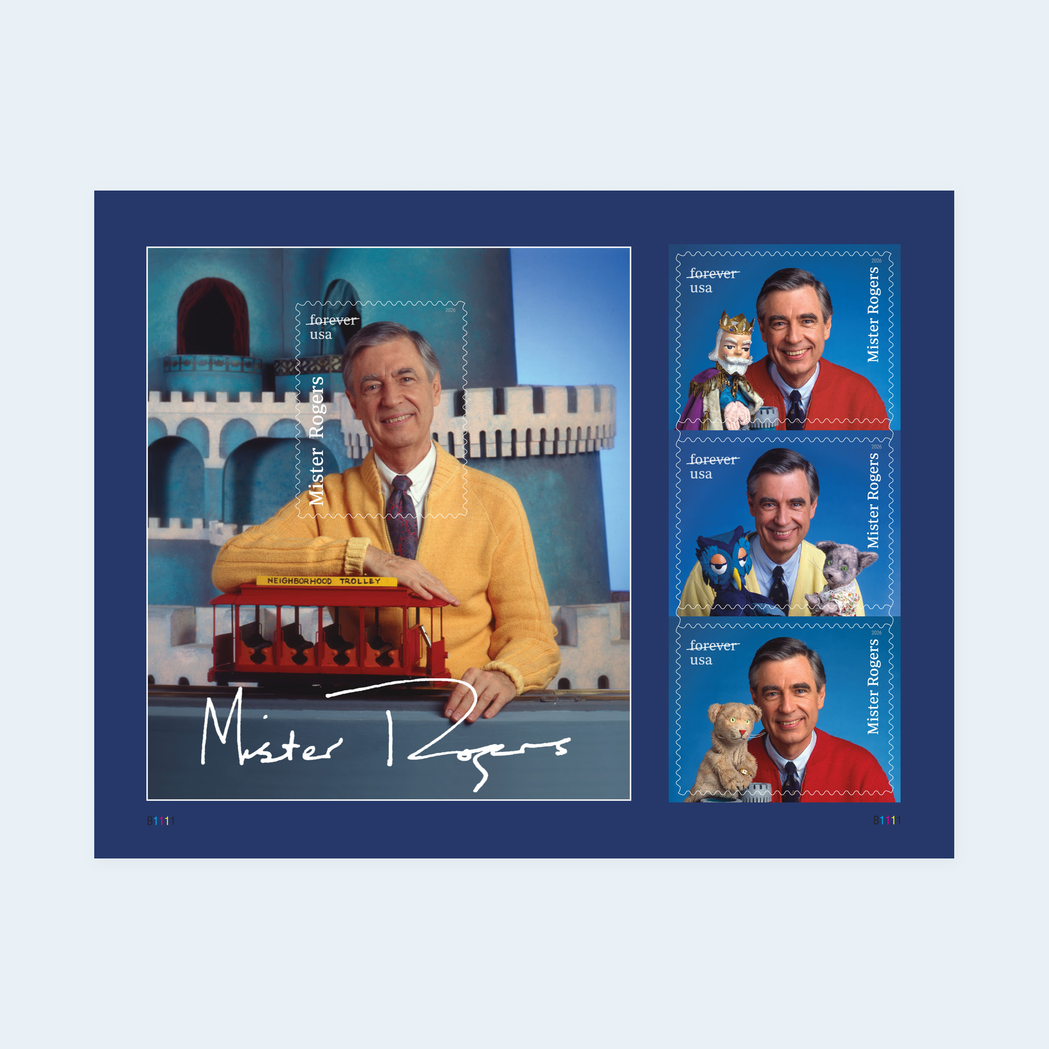 2026 Mister Rogers Forever Stamps: Four-Design Self-Adhesive Souvenir Sheets