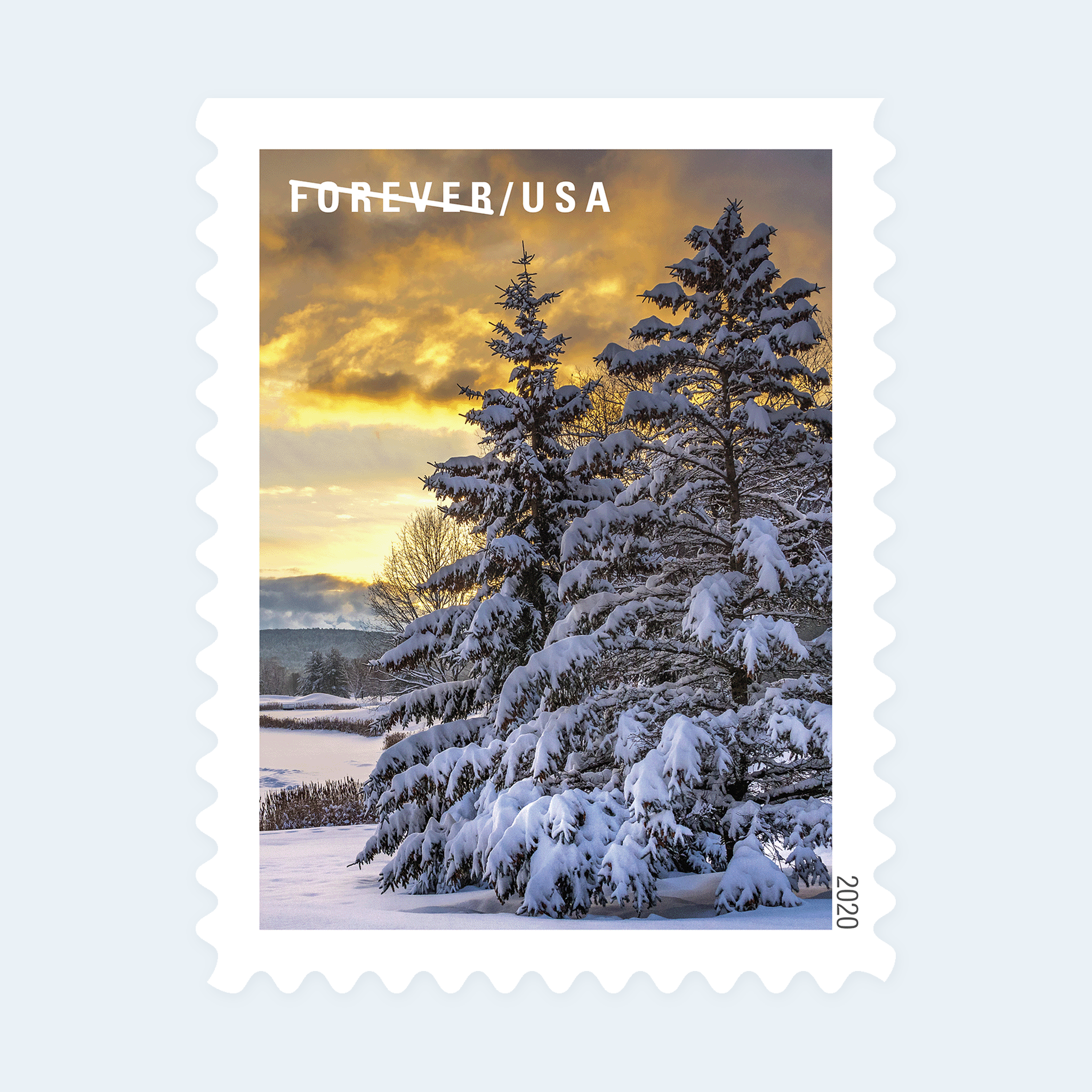 2020 Winter Scenes Forever Stamps: Self-Adhesive Booklet for First-Class Mail - Image 3
