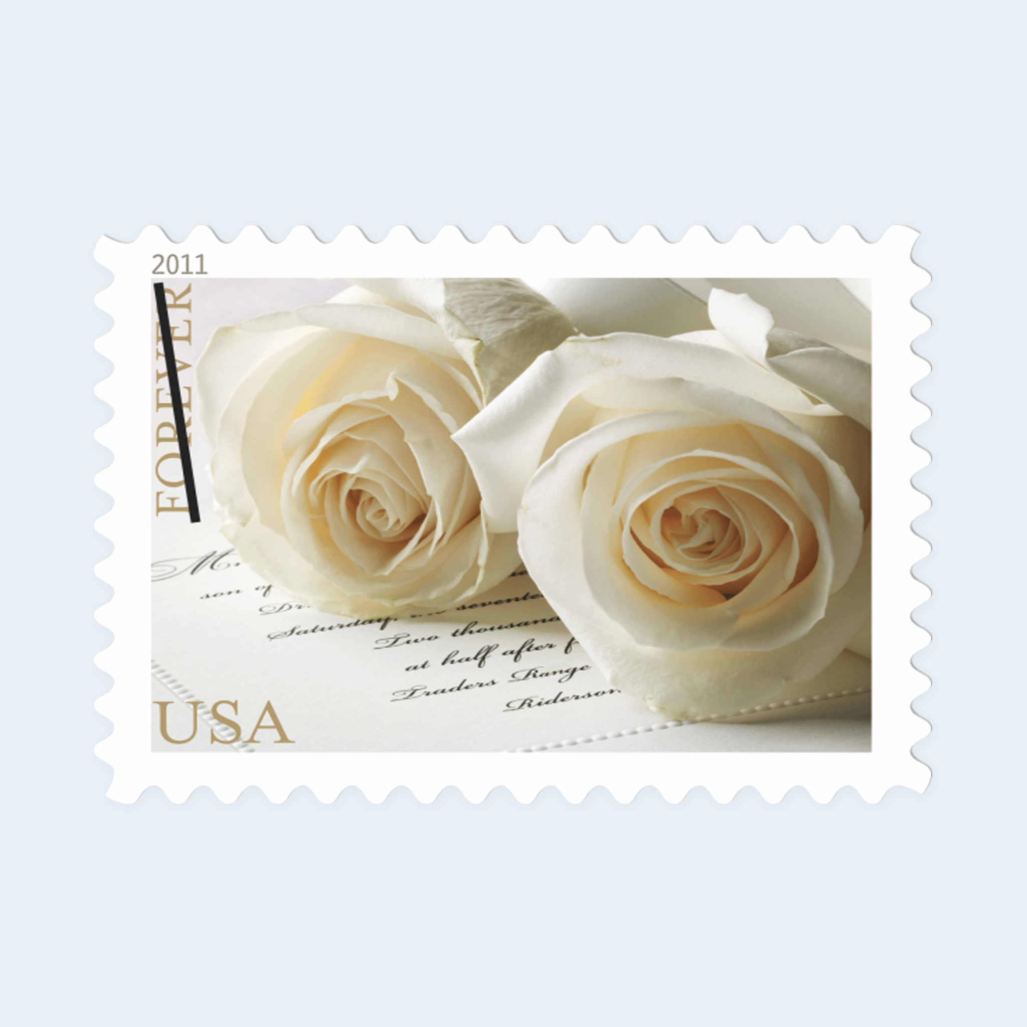 2011 Wedding Roses Forever Stamps: Self-Adhesive Sheets for First-Class Mail - Image 2