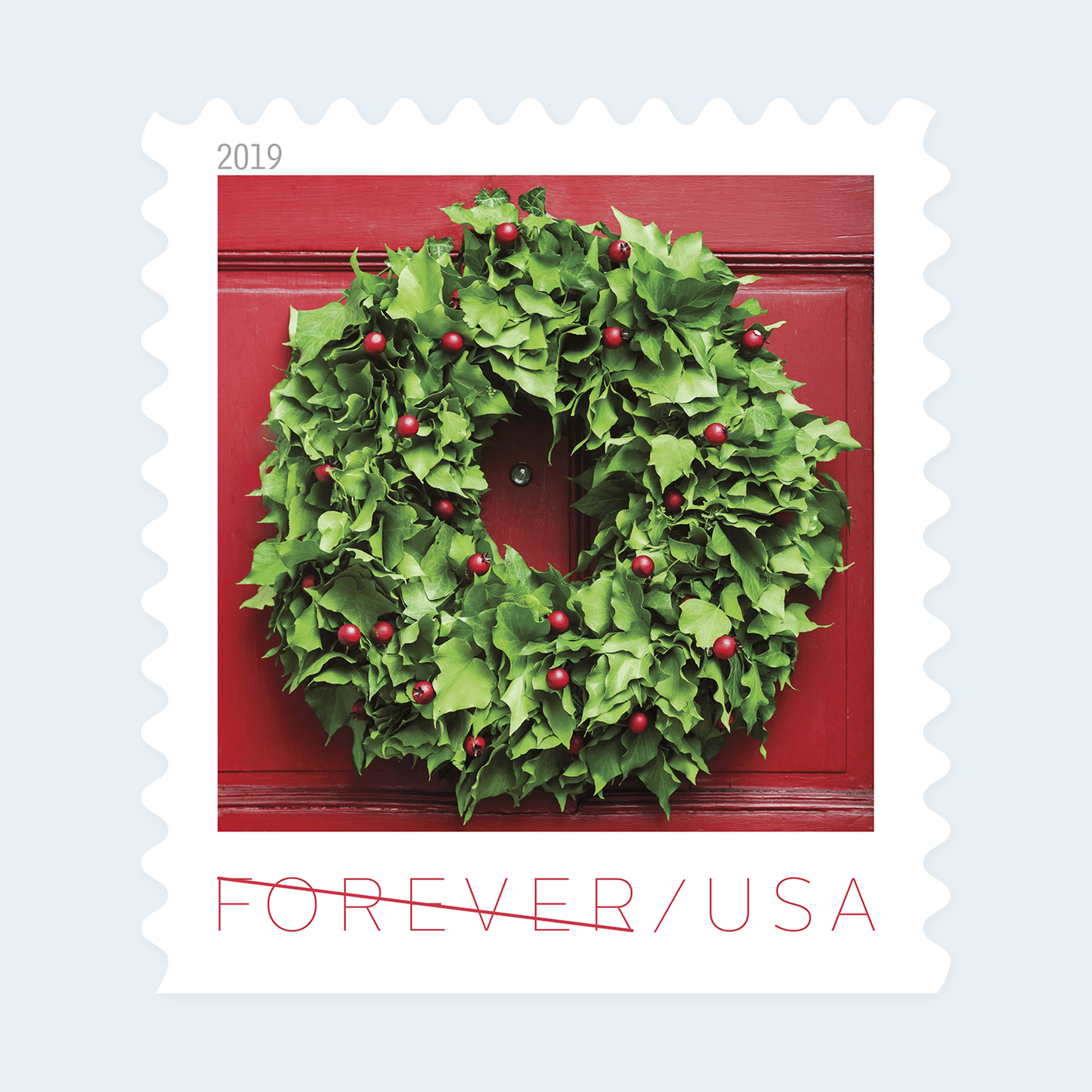 2019 Holiday Wreaths Forever Stamps: Self-Adhesive Booklet for First-Class Mail - Image 3