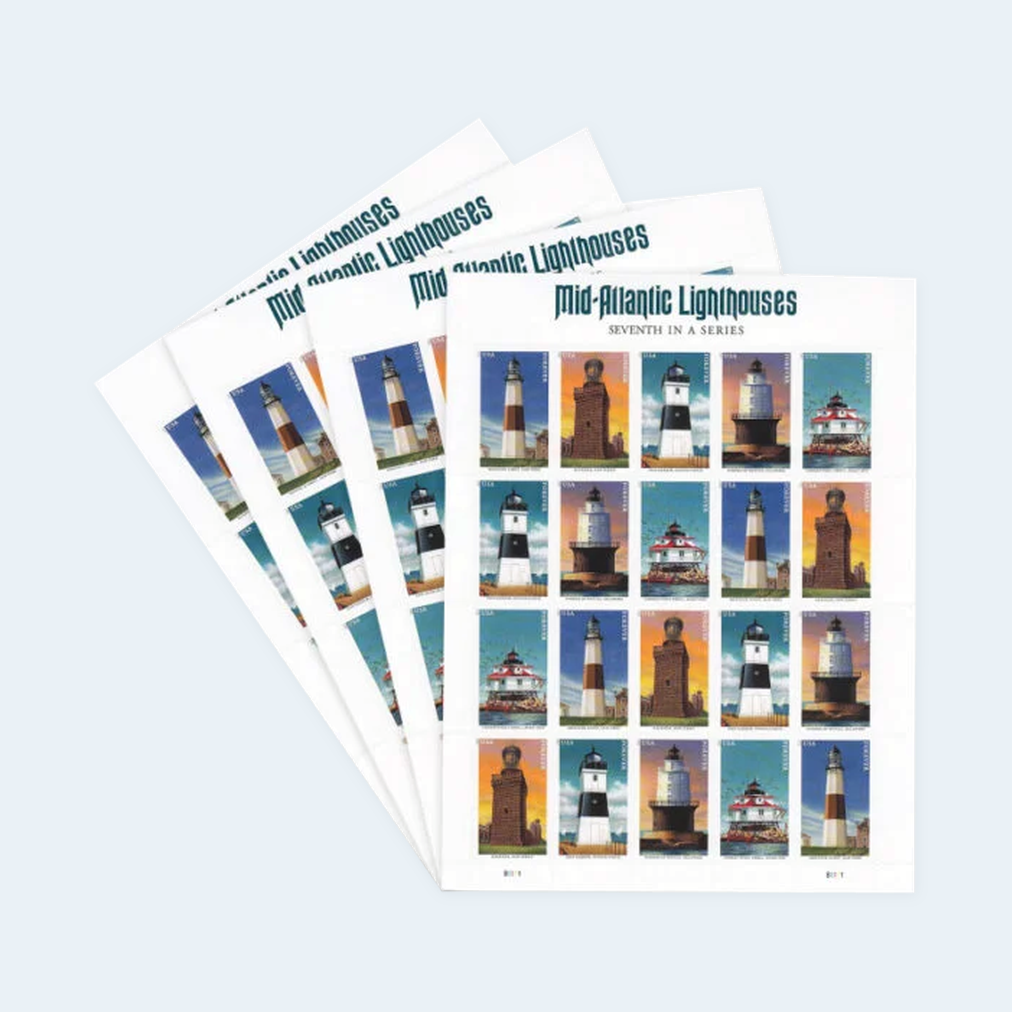 2021 Mid-Atlantic Lighthouses Forever Stamps: Self-Adhesive Sheet for First-Class Mail - Image 3