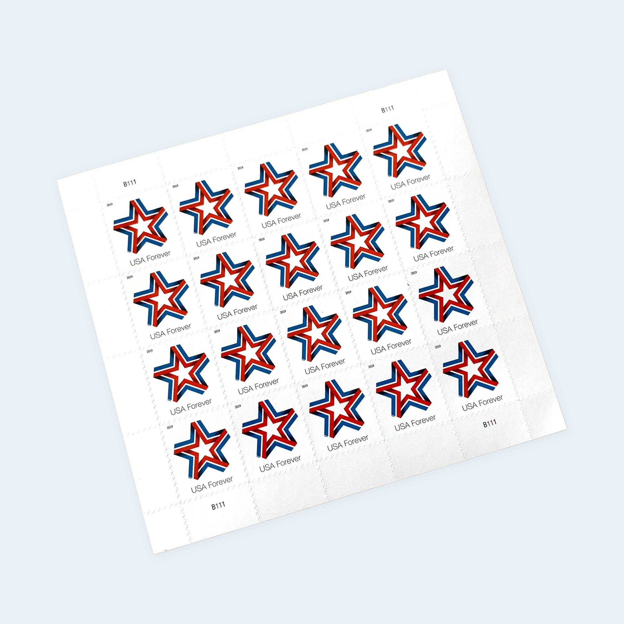2019 Star Ribbon Forever Stamps: Self-Adhesive Sheet for First-Class Mail