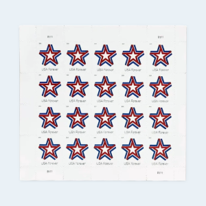 2019 Star Ribbon Forever Stamps: Self-Adhesive Sheet for First-Class Mail - Image 3