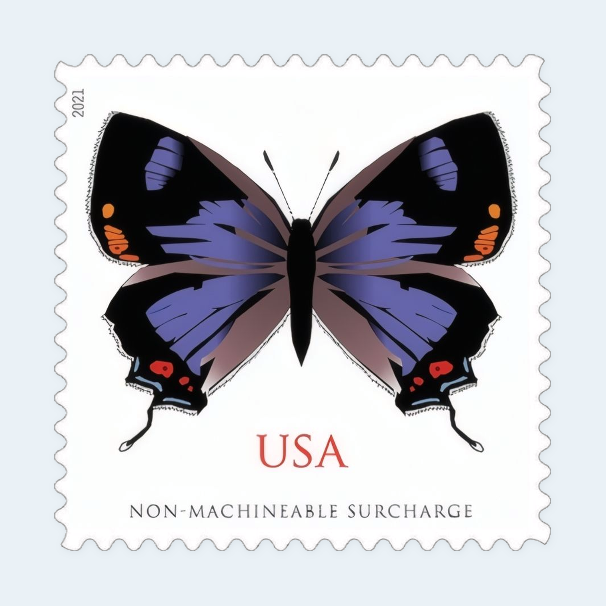 2021 Colorado Hairstreak Stamps: Self-Adhesive Sheet for Nonmachinable Letters - Image 2