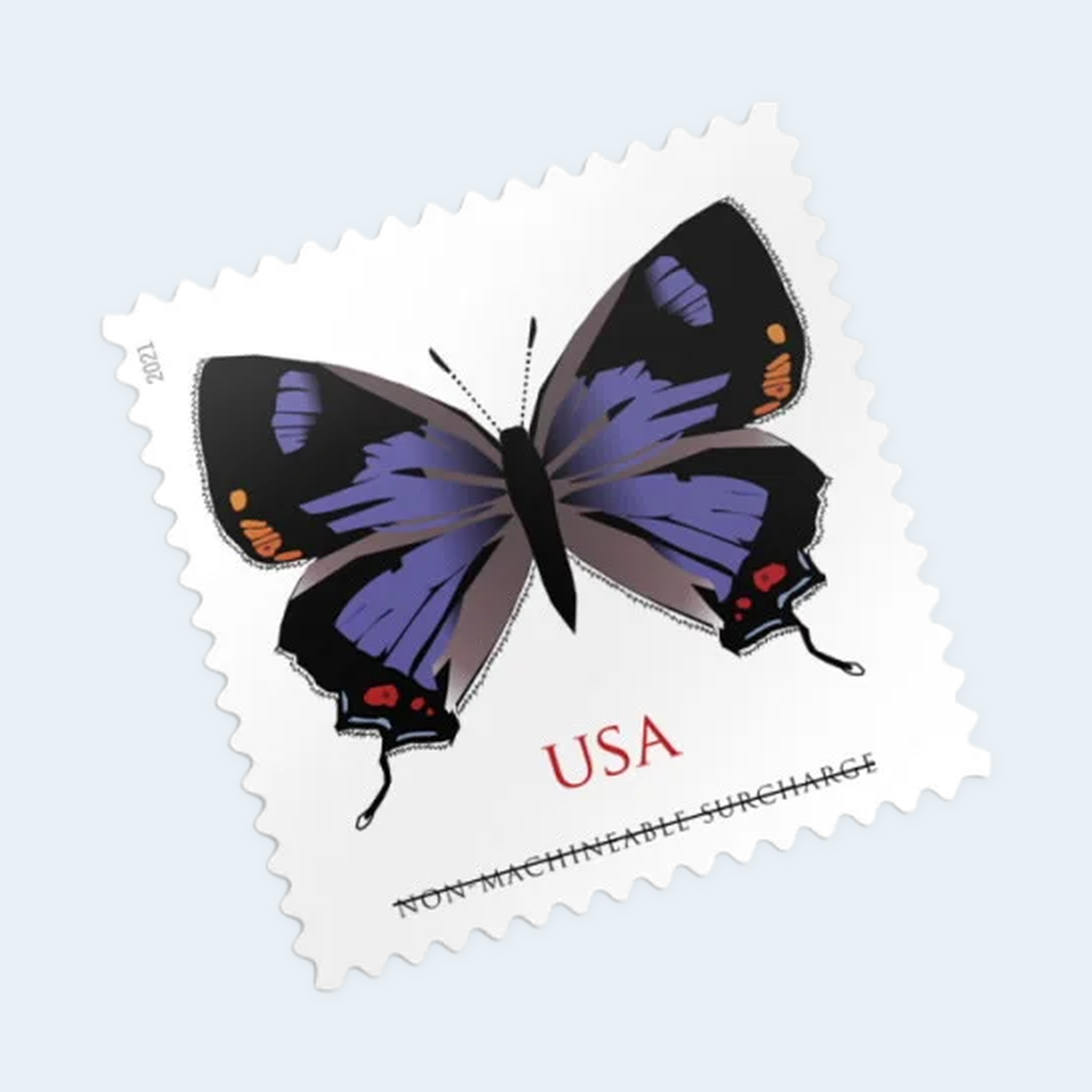 2021 Colorado Hairstreak Stamps: Self-Adhesive Sheet for Nonmachinable Letters - Image 3