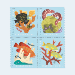 2019 Coral Reefs Postcard Stamps: Self-Adhesive Sheet for Domestic Postcards - Image 3