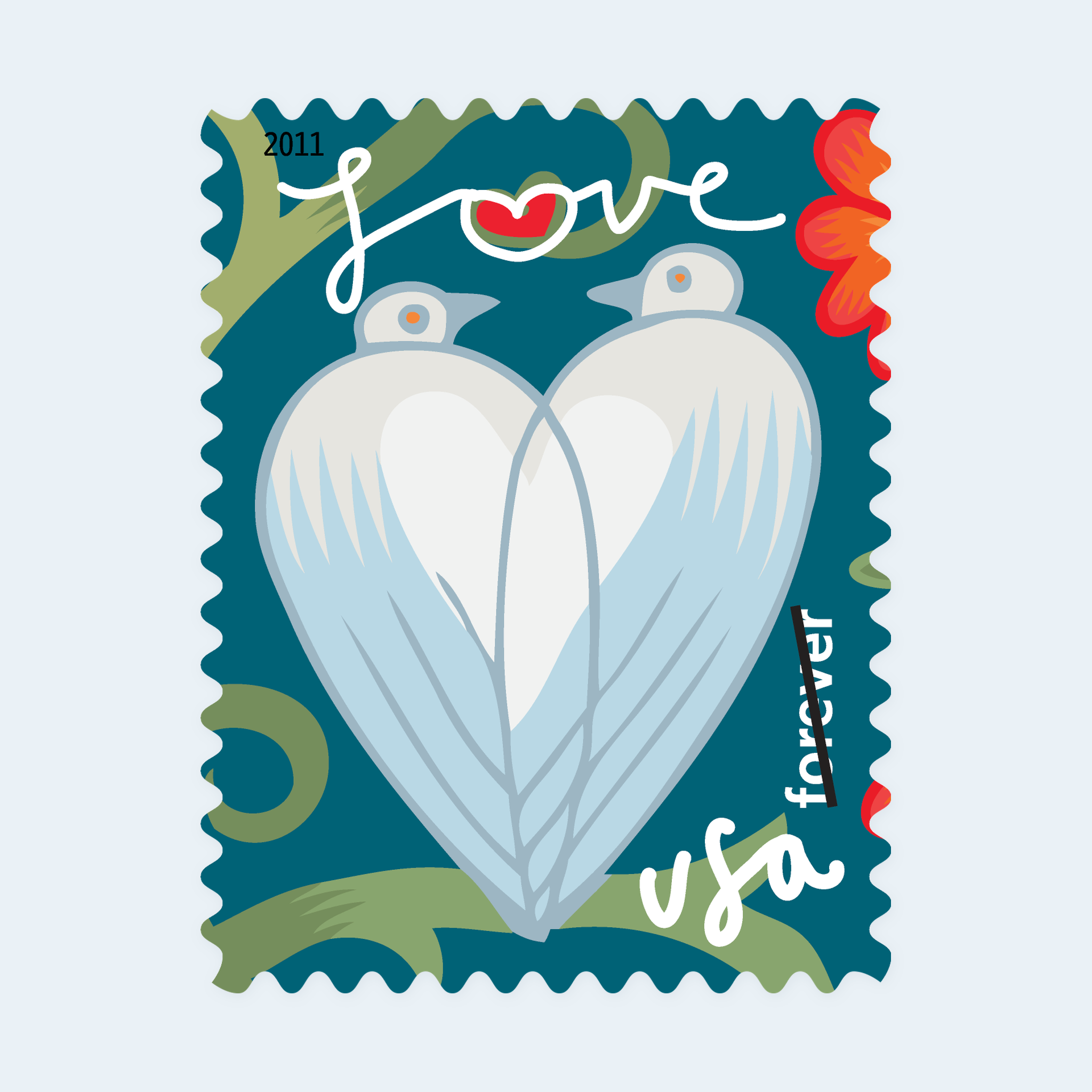 2011 Garden of Love Forever Stamps: Self-Adhesive Sheets for First-Class Mail - Image 4