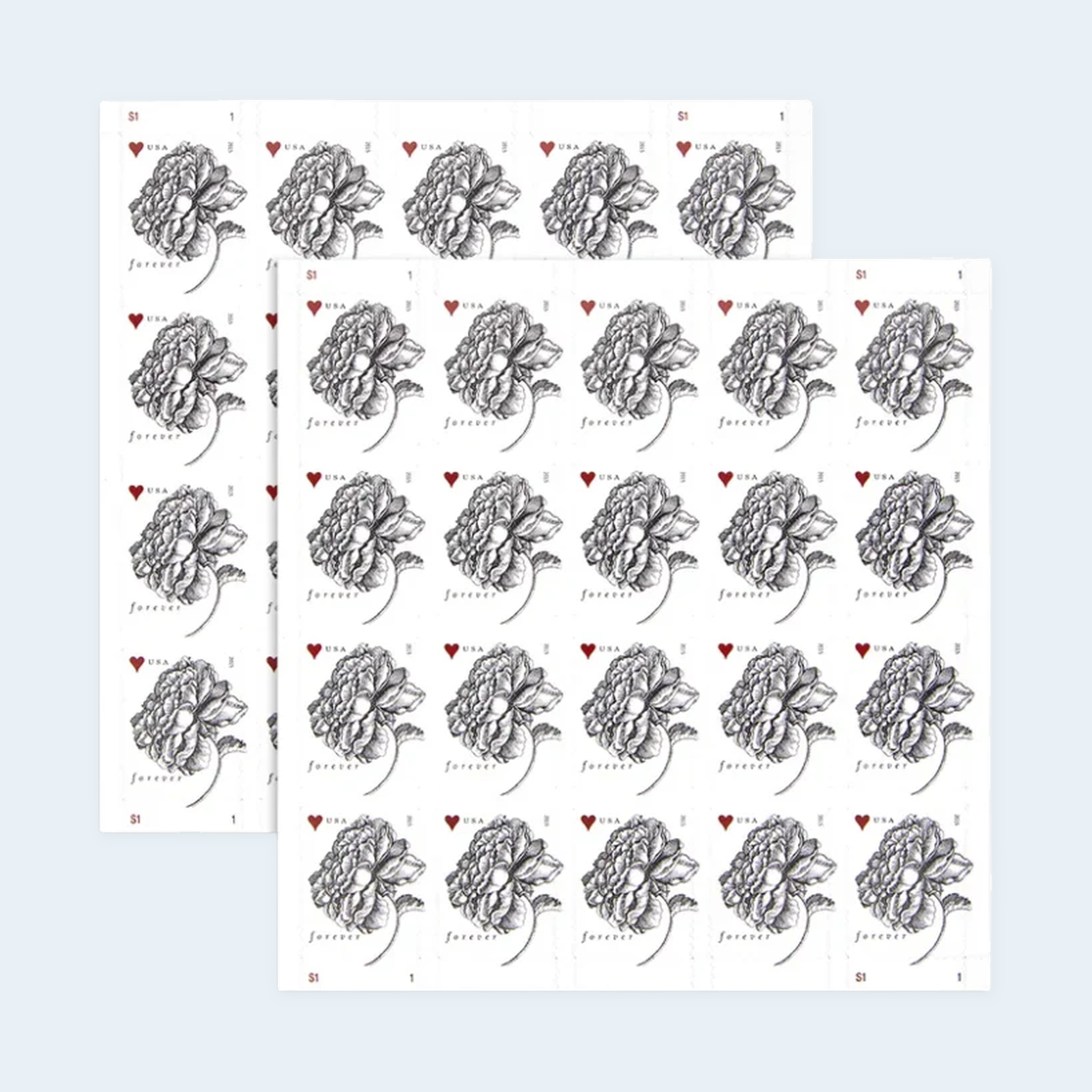 2015 Vintage Rose Forever Stamps: Self-Adhesive Sheets for First-Class Mail - Image 3