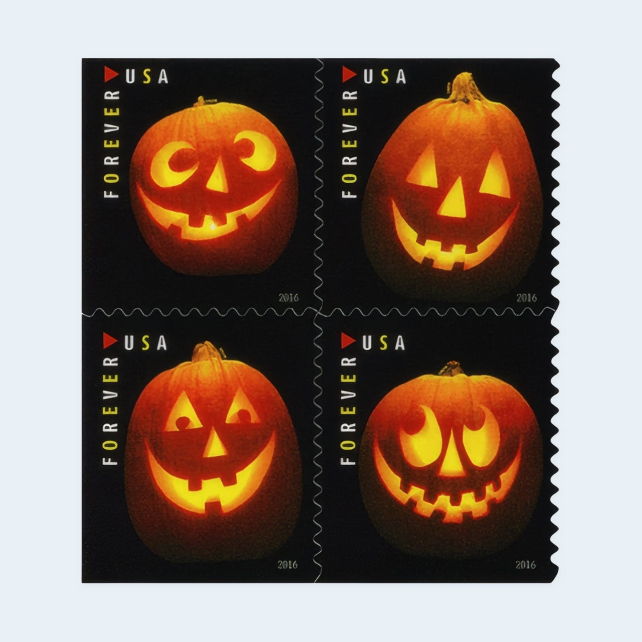 2016 Jack-o'-lanterns Forever Stamps: Self-Adhesive Booklet for First-Class Mail - Image 2