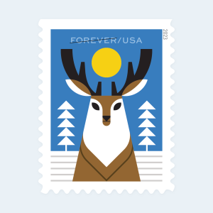 2023 Winter Woodland Animals Forever Stamps: Self-Adhesive Booklet for First-Class Mail - Image 3