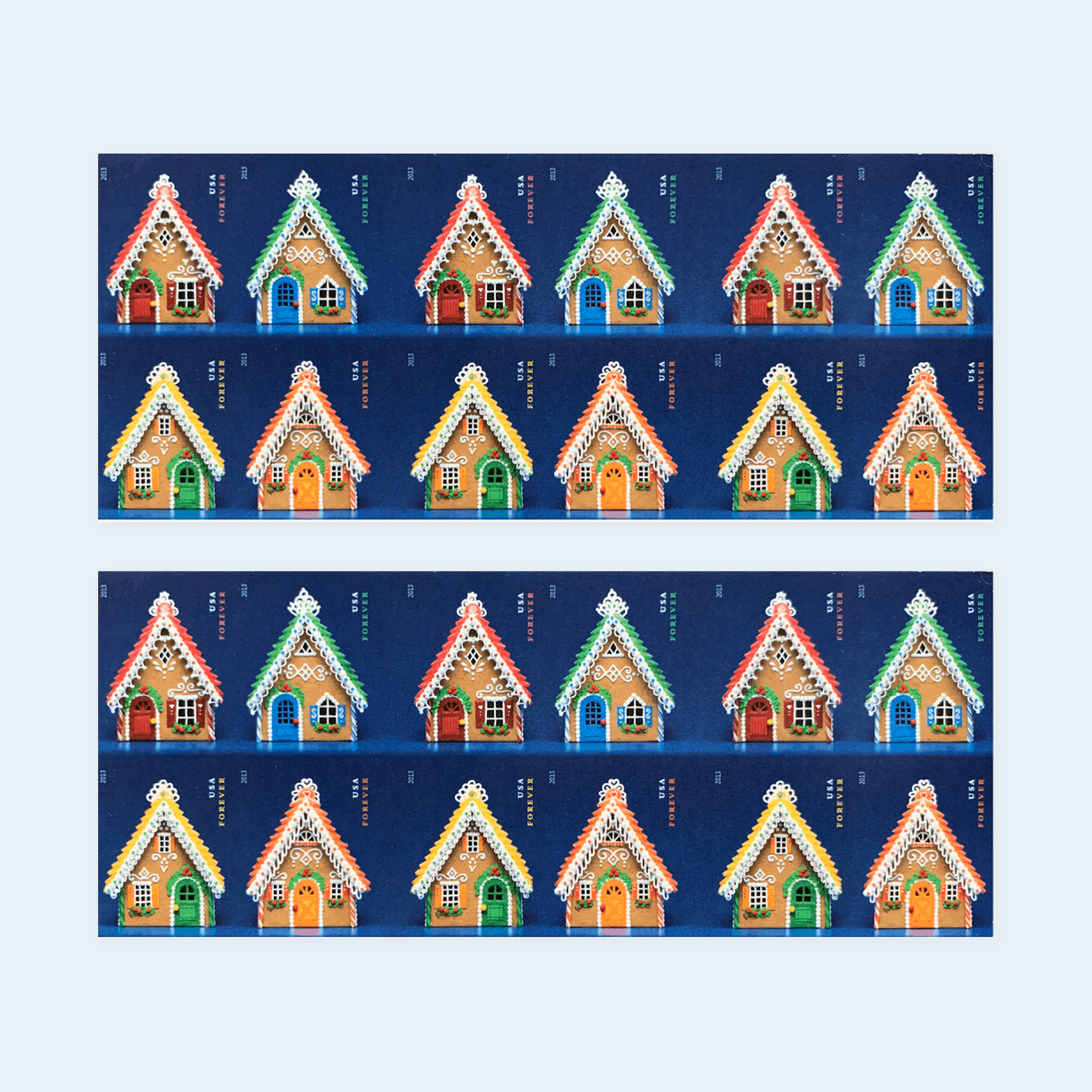 2013 Gingerbread Houses Forever Stamps: Self-Adhesive Booklet for First-Class Mail - Image 2