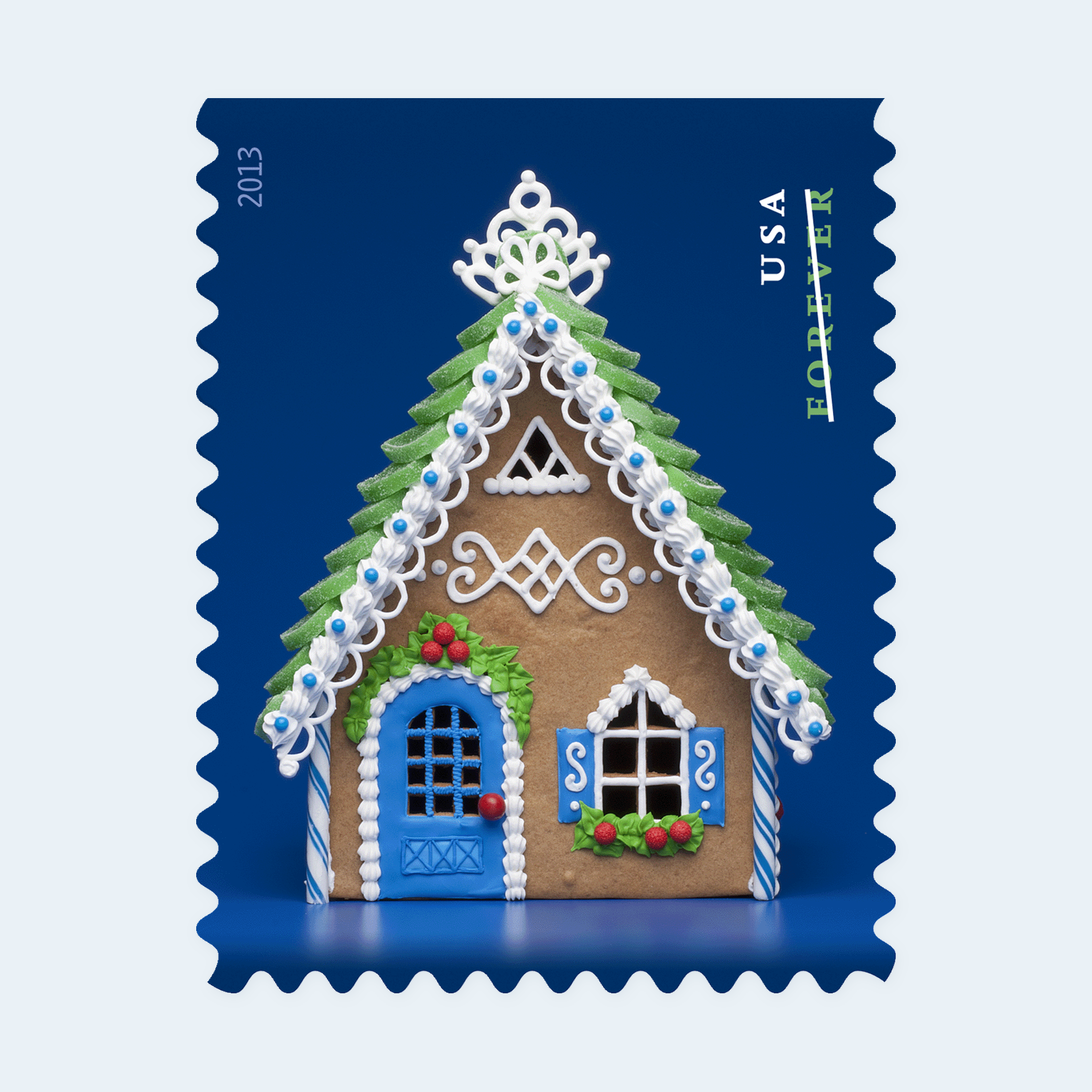 2013 Gingerbread Houses Forever Stamps: Self-Adhesive Booklet for First-Class Mail - Image 3