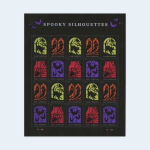2019 Spooky Silhouettes Forever Stamps: Self-Adhesive Sheet for First-Class Mail