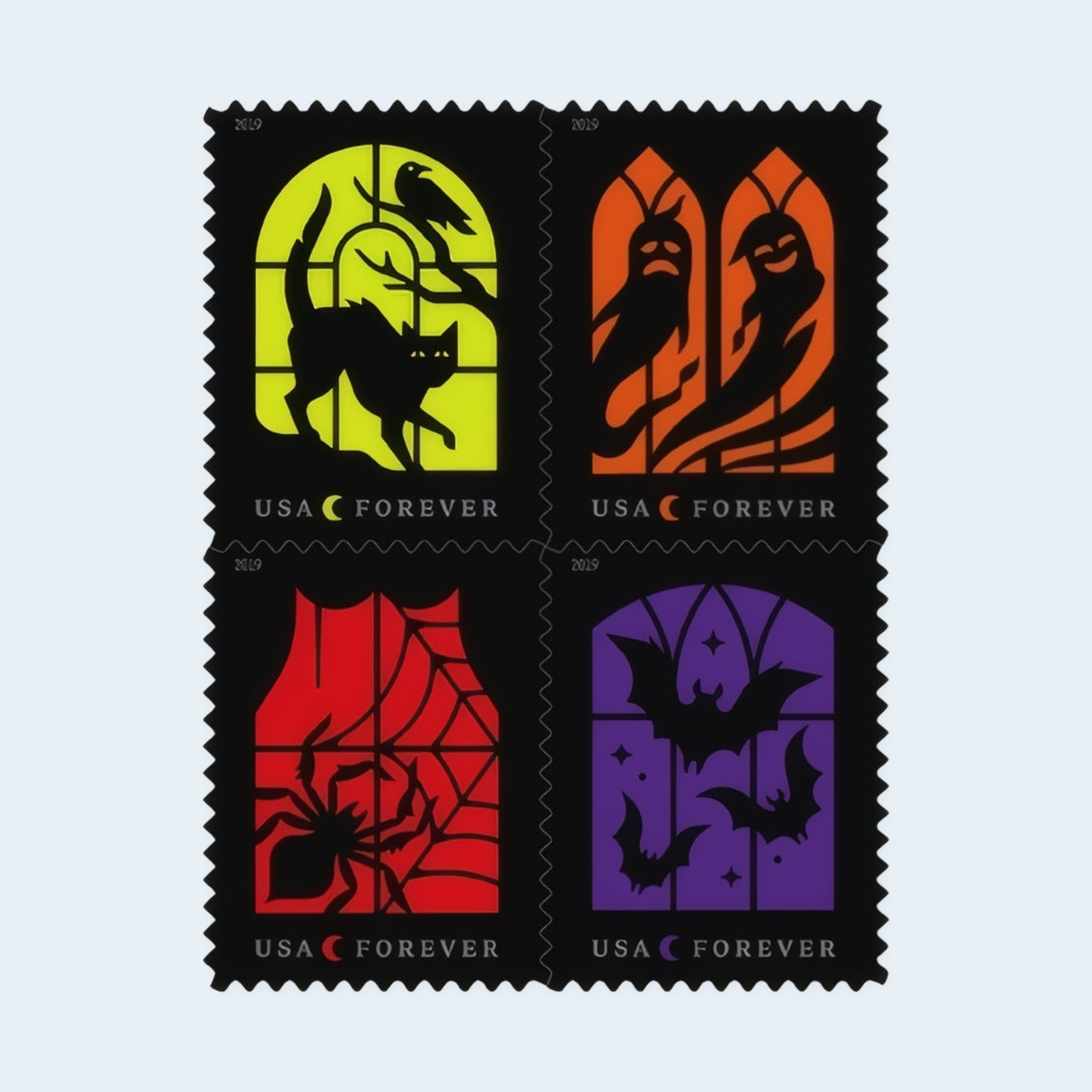 2019 Spooky Silhouettes Forever Stamps: Self-Adhesive Sheet for First-Class Mail - Image 2