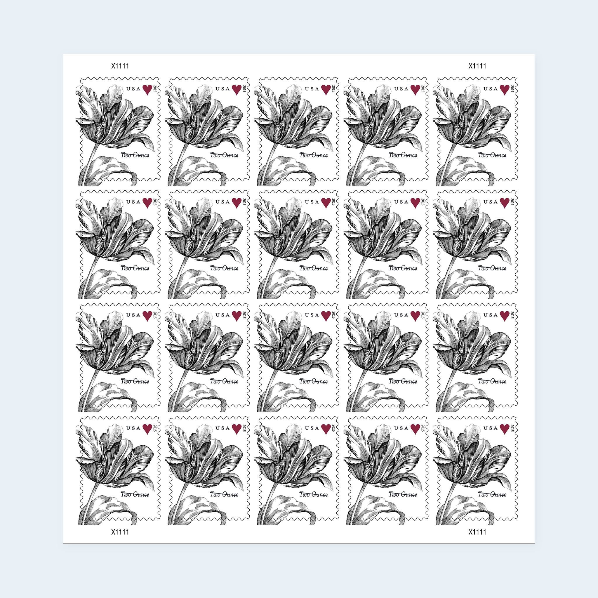2015 Vintage Tulip Two-Ounce Stamps: Self-Adhesive Sheets for First-Class Mail