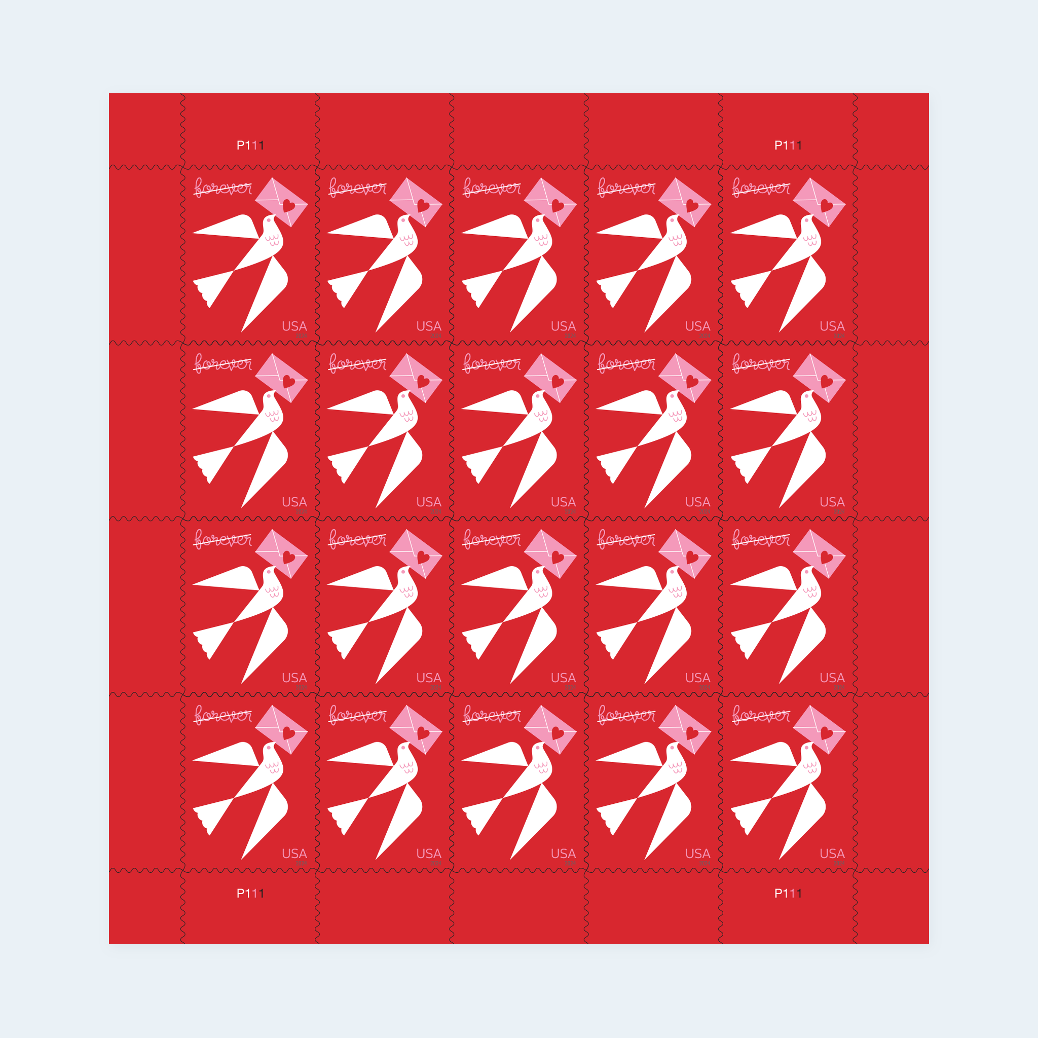 2024 Love Forever Stamps: Self-Adhesive Sheets for First-Class Mail