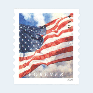 2024 U.S. Flags Forever Stamps: Self-Adhesive Roll for First-Class Mail - Image 3